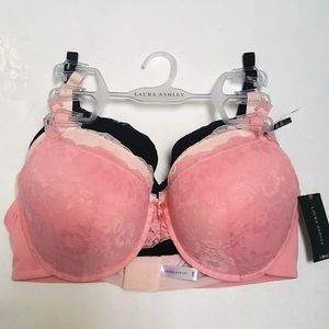 LAURA ASHLEY 3-pac Everyday Comfort Lace Bras Size 42D
